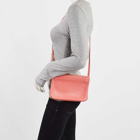 Celine Pink Leather Small Trio Crossbody Bag - Picture 1 of 12